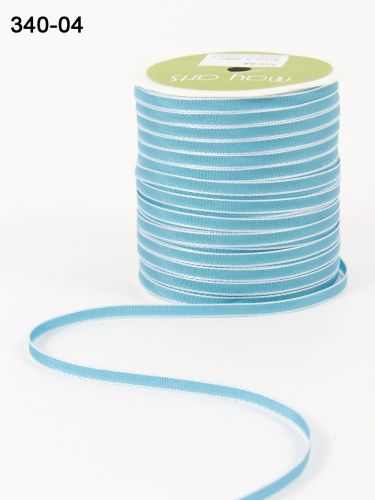 Ruban turquoise bord blanc